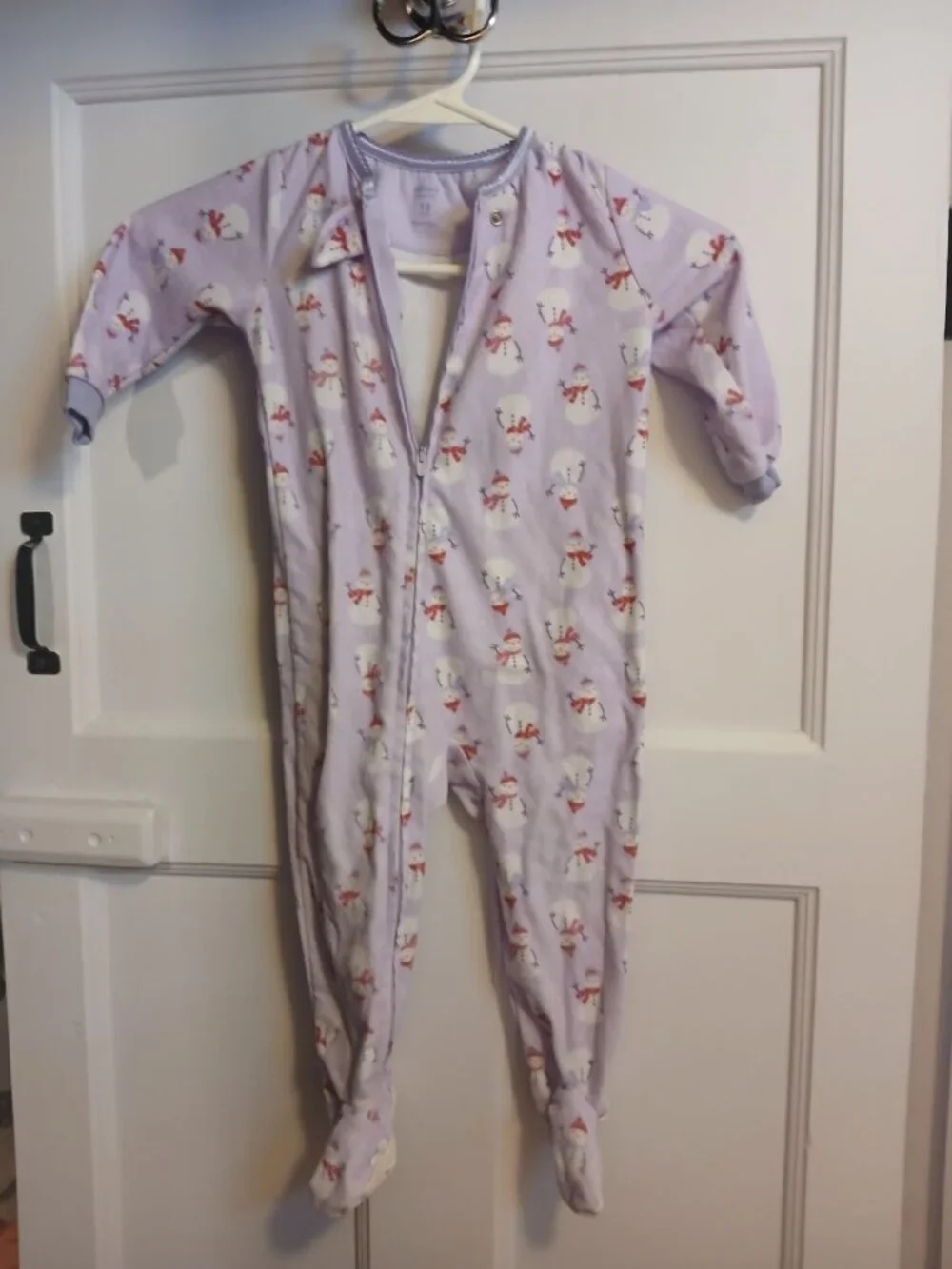 Carter's Girls 18 Months Snowmen Purple One Piece Pajamas